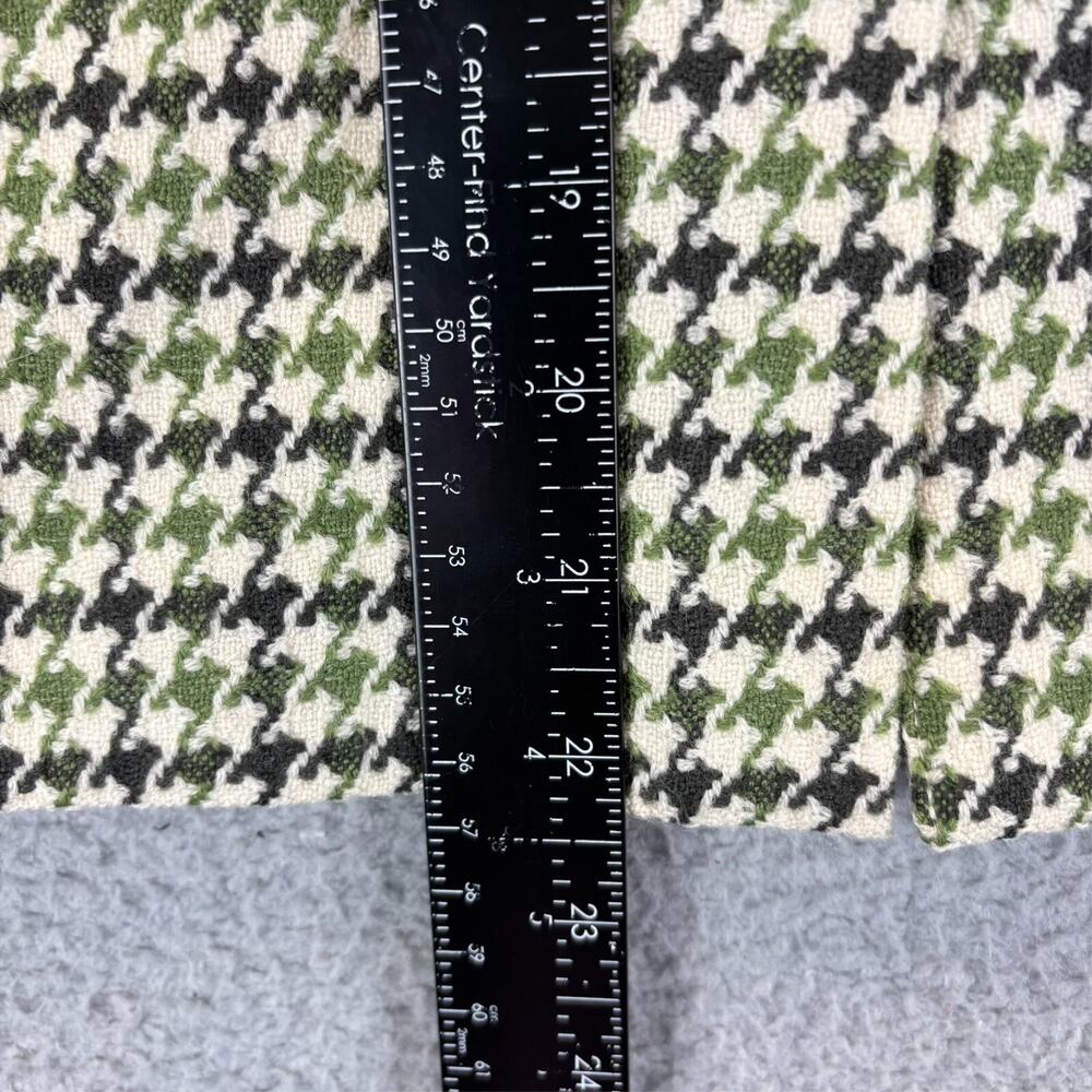 Talbots Skirt 12 Houndstooth Academia Preppy Office Wool Pencil Lined VTG Green - Picture 6 of 9